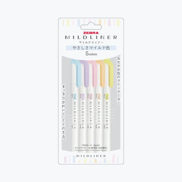 Zebra Mildliner Dual Tip Highlighter Soft Set