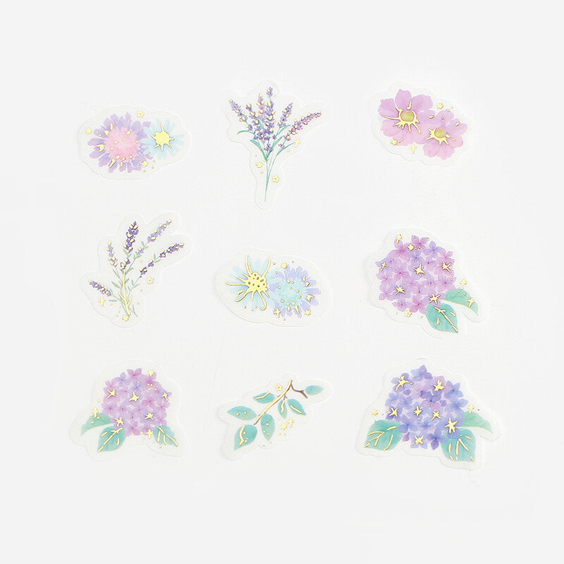 BGM Purple Floral Stickers