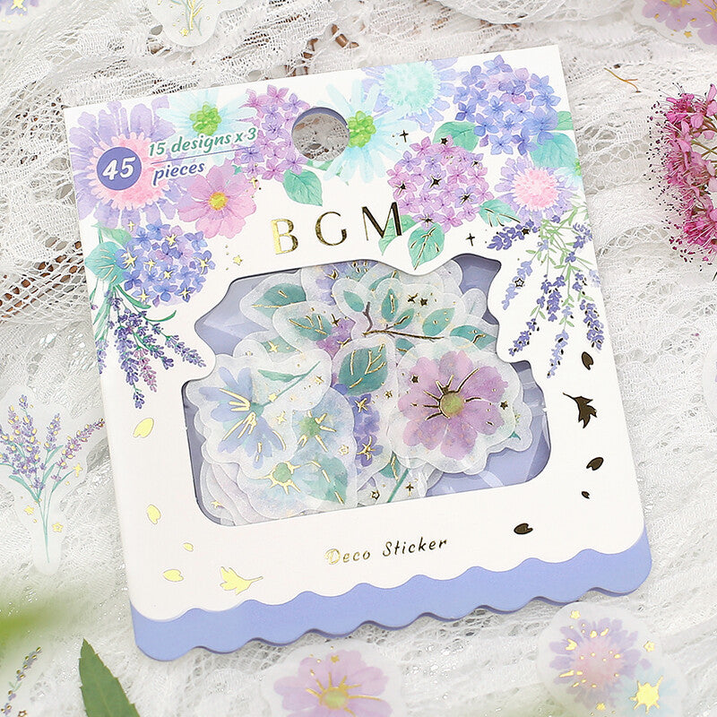 BGM Purple Floral Stickers