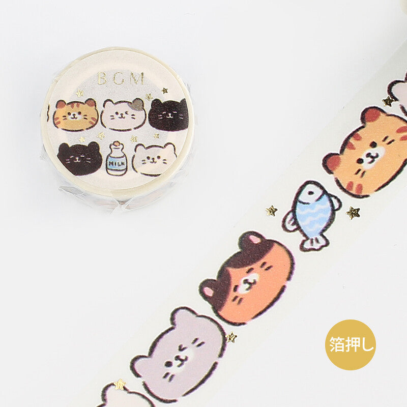 BGM Cat Faces Washi Tape